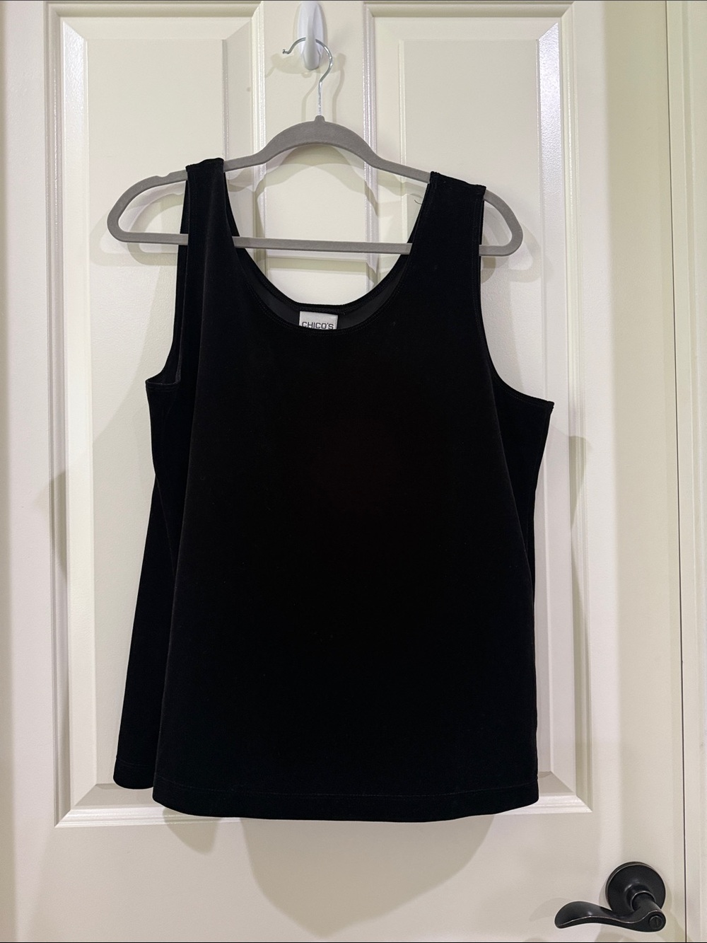 Chico's Black Classic Scoop “Velveteen” Tank